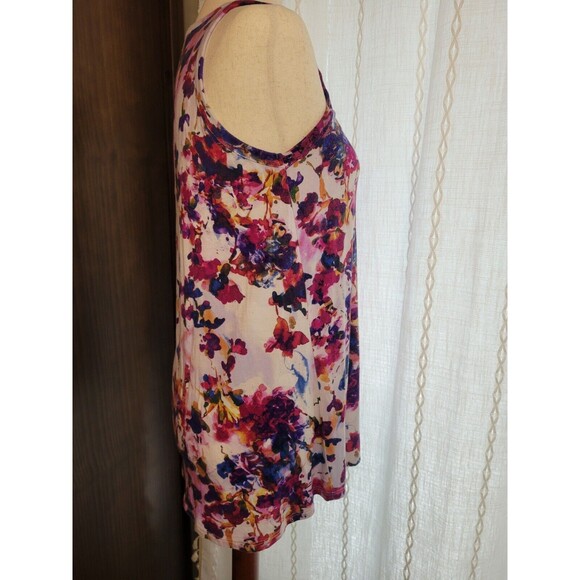 Watercolor Floral Tank Long Flowy Stretchy Small - Picture 4 of 10